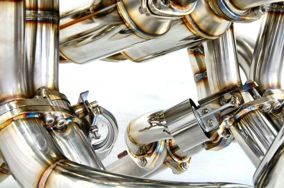 KREISSIEG F1 SOUND VALVETRONIC EXHAUST SYSTEM STAINLESS STEEL TAIL SANDBLASTED KSG LOGO MARK WITH BUMPER FOR LAMBORGHINI DIABLO 5.0 VT SV ROADSTER LAD-04-STAINLESS-WITHBUMPER