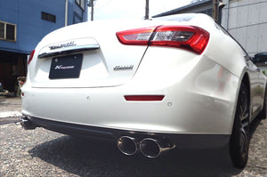 KREISSIEG F1 SOUND VALVETRONIC EXHAUST SYSTEM STAINLESS STEEL FLOATING CURL TAIL SANDBLASTED KSG LOGO MARK 2WD 430HP FOR MASERATI GHIBLI V6 2WD YEAR 2018~2019 430HP MGB-01-STAINLESS-2WD-430HP-2018-2019