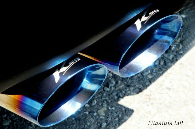 KREISSIEG F1 SOUND VALVETRONIC EXHAUST SYSTEM TITANIUM FLOATING CURL TAIL SANDBLASTED KSG LOGO MARK 2WD 350HP FOR MASERATI GHIBLI V6 2WD YEAR 2020~ 350HP MGB-01-TITANIUM-2WD-350HP-2020