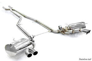 KREISSIEG CAT-BACK F1 SOUND VALVETRONIC EXHAUST SYSTEM STAINLESS STEEL FLOATING CURL TAIL SANDBLASTED KSG LOGO MARK EARLY MODEL FOR MASERATI COUPE V8 4.2 MASERATI SPIDER V8 4.2 YEAR 02~05 V8 4.2L MCP-05-STAINLESS-EARLY