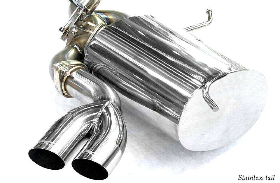 KREISSIEG CAT-BACK F1 SOUND VALVETRONIC EXHAUST SYSTEM STAINLESS STEEL FLOATING CURL TAIL SANDBLASTED KSG LOGO MARK FOR MASERATI GRANSPORT MGS-04-STAINLESS