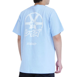 RAYS OFFICIAL T-SHIRT 25S KATAKANA RAYS WHEELS POWDER BLUE SMALL 740925SRAYS41