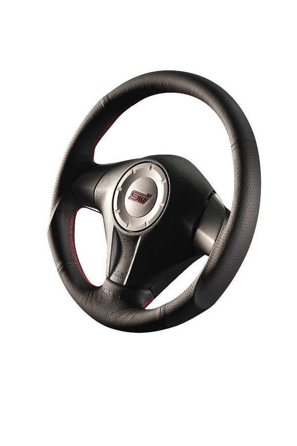 DAMD SPORTS STEERING WHEEL LEATHER RED STITCHING FOR SUBARU IMPREZA GD GG E-G SS358-S-F-LEATHER-RED-STITCHING