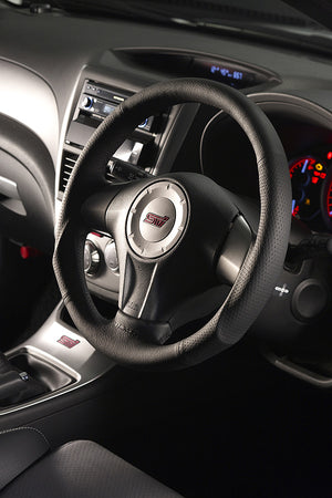 DAMD SPORTS STEERING WHEEL LEATHER BLACK STITCHING FOR SUBARU IMPREZA WRX-STI GD GH E-G SS358-S-F-LEATHER-BLACK-STITCHING
