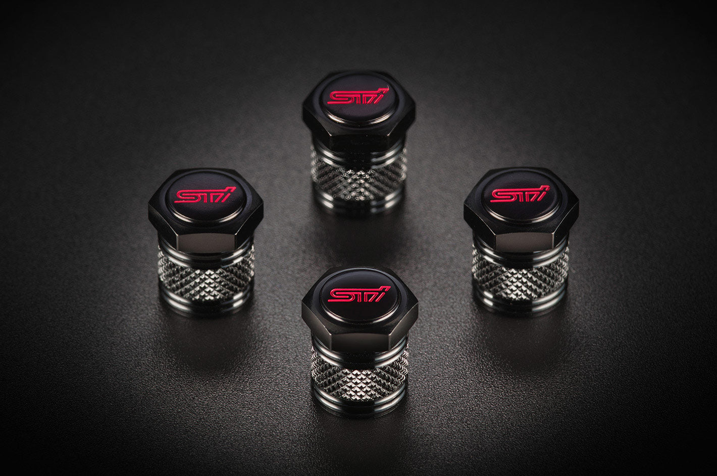 STI STI VALVE CAP SET BLACK FOR SUBARU IMPREZA 5DOOR GU ST28102Z2000