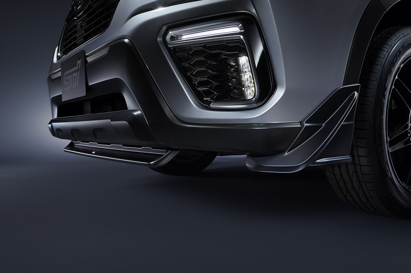 STI FRONT LIP SPOILER BLACK FOR SUBARU FORESTER SK  ST96020SE091