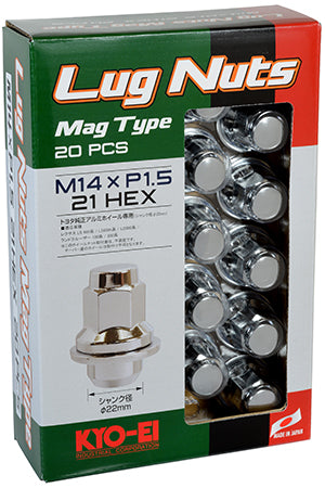 KYO-EI MAG TYPE NUT (M14xP1.5) 20 PCS BLACK T241B-20P