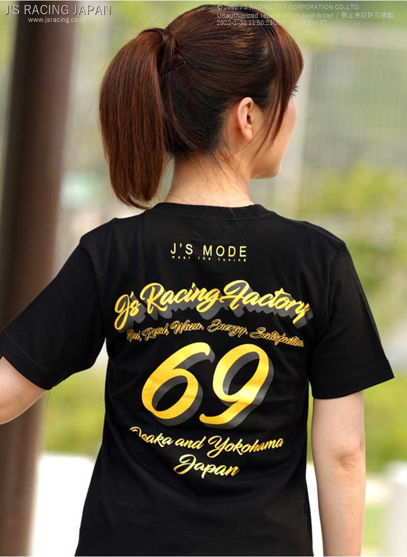 J'S RACING J'S MODE FACTORY TEE BLACK YELLOW LARGE JMT-FE10C-L