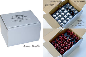 KYO-EI KICS LEGGDURA RACING BOLT ZS44 (16PCS + 4LOCKS) RED M14×P1.25 FOR  ZS44-3540R