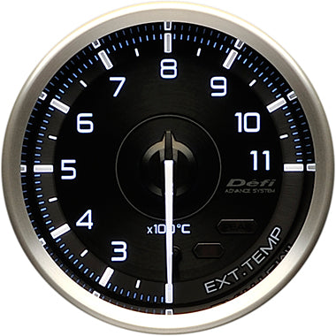 DEFI GAUGE METER ADVANCE A1 EXHAUST TEMPERATURE 60MM 200 TO 1100 DEGREES C DF15401