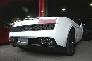 KREISSIEG F1 SOUND VALVETRONIC EXHAUST SYSTEM STAINLESS STEEL FLOATING CURL TAIL SANDBLASTED KSG LOGO MARK FOR LAMBORGHINI GALLARDO SPIDER LP550-2 LP560-4  LAG-11-STAINLESS