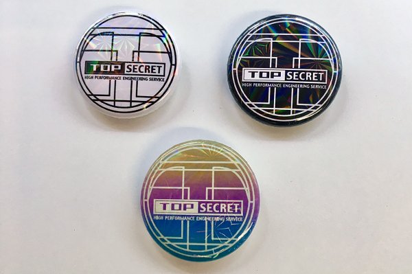 TOP SECRET BUTTON BADGE WHITE FOR  TOP-SECRET-00311