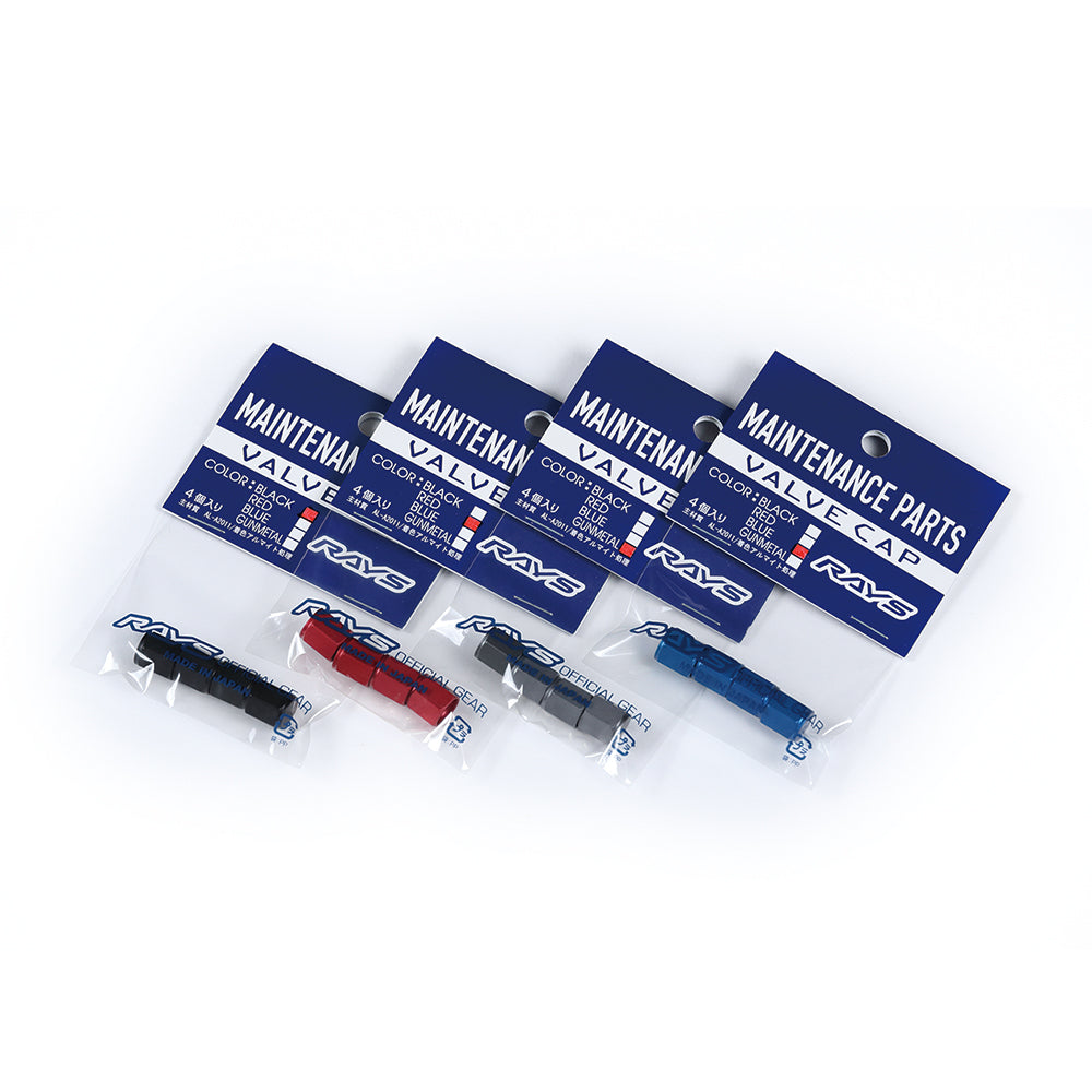 RAYS ALUMINUM VALVE CAP 4PC SET BLUE 74150000401BL