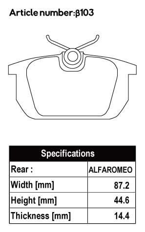 ACRE RACING PRO BRAKE PAD REAR FOR ALPHA ROMEO 155 2.0 Q4 2.5V6 167A2C 167A1E β103-RACING-PRO