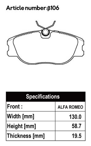 ACRE EUROSTREEET BRAKE PAD FRONT FOR ALPHA ROMEO 164 3.0 V6 164 164AG β106-EUROSTREEET