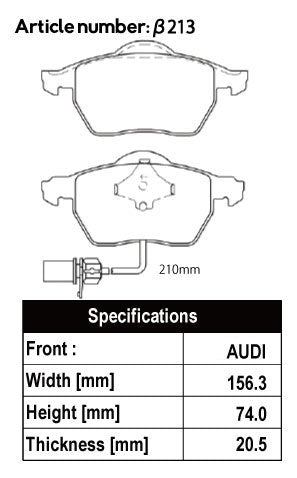 ACRE EUROSTREEET BRAKE PAD FRONT FOR AUDI A6 A6 AVANT A6 ALLROAD C5 2.8 3.0 QUATTRO 4BACKF 4BAPRF 4BASNF β213-EUROSTREET