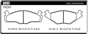 ACRE RACING PRO BRAKE PAD FRONT FOR VOLKS WAGEN POLO 6N 1.6 NO.~6N-TY140000 6NAEE 6NAHS β232-RACING-PRO