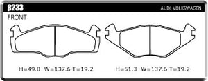 ACRE REAL RACING BRAKE PAD FRONT FOR VOLKSWAGEN POLO 1.3 CL 80NZ β233-REAL-RACING