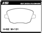 ACRE EUROSTREEET BRAKE PAD FRONT FOR VOLKS WAGEN POLO 9N 1.8 GTI 9NBJX β237-EUROSTREEET