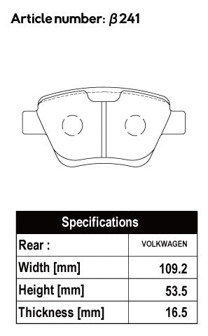 ACRE RACING PRO BRAKE PAD REAR FOR AUDI A3 A3 SPORTBACK A3 SEDAN 2.0 TFSI SPORTBACK QUATTRO 8PCCZF β241-RACING-PRO