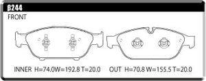 ACRE PC3200 BRAKE PAD FRONT FOR AUDI A7 SPORTBACK 3.0 TFSI QUATTRO FR.ATE 4GCGWC β244-PC3200