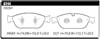 ACRE FORMULA800C BRAKE PAD FRONT FOR AUDI A8 A8 HYBRID 4H 3.0 TFSI QUATTRO 4HCGWF 4HCREF β244-FORMULA800C