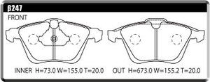 ACRE ZZC BRAKE PAD FRONT FOR AUDI TTS COUPE 2.0 COUPE 8JCDLF β247-ZZC