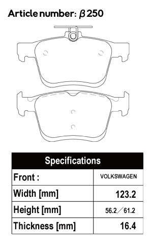 ACRE FORMULA800C BRAKE PAD REAR FOR VOLKS WAGEN GOLF GOLF VII 1.2TSI 1.4TSI AUCJZ AUCPT β250-FORMULA800C
