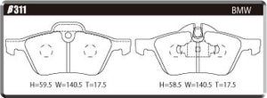 ACRE FORMULA700C BRAKE PAD FRONT FOR MINI R53 HATCHBACK 1.6 COOPER-S RE16 β311-FORMULA700C