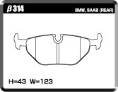 ACRE REAL RACING BRAKE PAD REAR FOR BMW Z3 E36 2.8 ROADSTER COUPE CJ28 CH28 CK28 β314-REAL-RACING