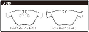 ACRE RACING PRO BRAKE PAD FRONT FOR BMW 3 SERIES E90 325I VB25 PH25 β333-RACING-PRO