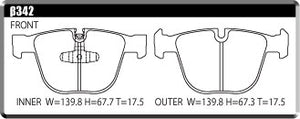 ACRE EUROSTREEET BRAKE PAD REAR FOR BMW 5 SERIES F07 SEDAN 528I 535I GRAND TOURING SN30 SZ20 β342-EUROSTREEET