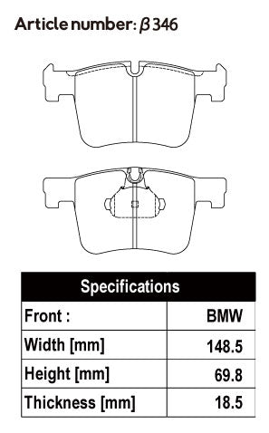 ACRE FORMULA700C BRAKE PAD FRONT FOR BMW 1 SERIES F20 120I MSPORT 1A16 β346-FORMULA700C