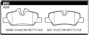 ACRE EUROSTREEET BRAKE PAD REAR FOR BMW MINI F56 3DR. HATCHBACK 2.0D COOPER-SD XN20 M β351-EUROSTREEET
