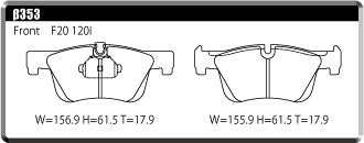 ACRE FORMULA800C BRAKE PAD FRONT FOR BMW 3 SERIES F34 320I GRAN TURISMO 3X20 β353-FORMULA800C