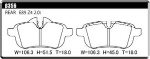 ACRE FORMULA700C BRAKE PAD REAR FOR BMW Z4 E89 SDRIVE 20I 23I LL20 LM25 β356-FORMULA700C