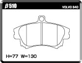 ACRE FORMULA800C BRAKE PAD FRONT FOR VOLVO S40 1.8 1.9 T4 2.0 T 4B4184 4B4194 4B4204 β510-FORMULA800C
