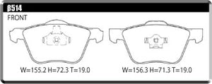ACRE EUROSTREEET BRAKE PAD FRONT FOR VOLVO XC70 3.0 T6 AWD 3.2 SE AWD BB6324XC BB6304TXC β514-EUROSTREEET