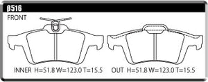 ACRE FORMULA700C BRAKE PAD REAR FOR CITROEN C5 1.6T X75F02 β516-FORMULA700C