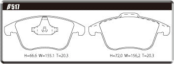 ACRE FORMULA800C BRAKE PAD FRONT FOR CITROEN C4 1.6 EXCLUSIVE B75F02 B75F02S β517-FORMULA800C