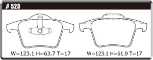 ACRE REAL RACING BRAKE PAD REAR FOR VOLVO XC90 3.2 AWD 4.4 V8 AWD CB6324AW CB8444AW β523-REAL-RACING