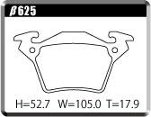 ACRE PC2600 BRAKE PAD REAR FOR MERCEDES BENZ SL R230 SL500 230475 β625-PC2600