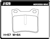 ACRE EUROSTREEET BRAKE PAD REAR FOR MERCEDES BENZ V CLASS VIANO W638 2.3 V230 ATE CALIPER車 638230 β629-EUROSTREEET
