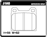 ACRE PC2600 BRAKE PAD REAR FOR MERCEDES BENZ S CLASS W126 SERIES W126 2.8 280SE 126022 β640-PC2600