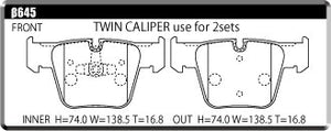 ACRE EUROSTREEET BRAKE PAD FRONT FOR MERCEDES BENZ S CLASS W221 SERIES W221 6.2 S63L AMG FR.TWIN CALIPER 221177 β645-EUROSTREEET