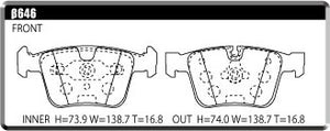 ACRE EUROSTREEET BRAKE PAD REAR FOR MERCEDES BENZ M-CLASS W164 6.3 ML63 AMG 164177 β646-EUROSTREEET