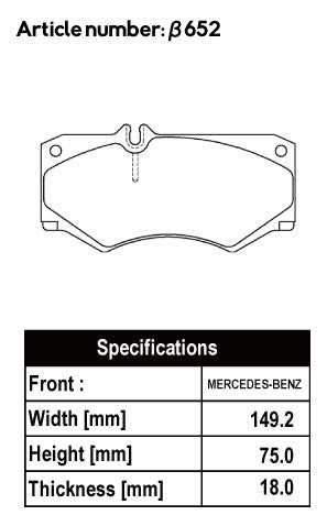 ACRE REAL RACING BRAKE PAD FRONT FOR MERCEDES BENZ G-CLASS GELANDE WAGEN W463 3.2 G320 463244 β652-REAL-RACING