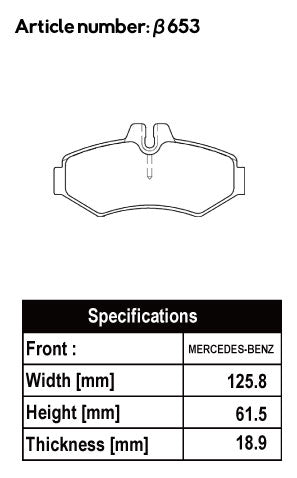 ACRE ZZC BRAKE PAD REAR FOR MERCEDES BENZ G-CLASS GELANDE WAGEN W463 5.0 G500 463247 β653-ZZC