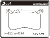 ACRE FORMULA800C BRAKE PAD FRONT FOR MERCEDES BENZ A-CLASS W176 2.0 A45 AMG 4-MATIC 176052 β654-FORMULA800C