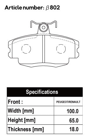 ACRE RACING PRO BRAKE PAD FRONT FOR RENAULT MEGANE MEGANE I 2.0 COUPE AF3RD β802-RACING-PRO